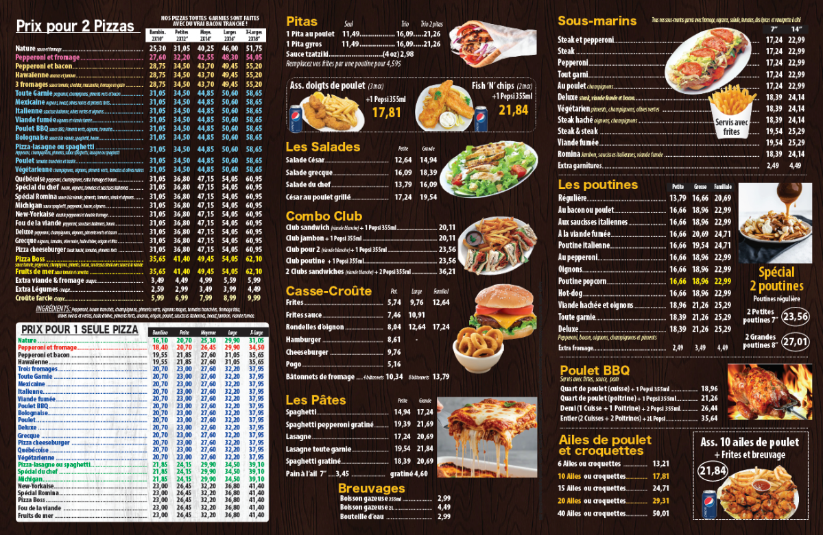 Menu, RESTO ROMİNA