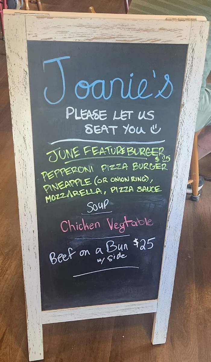 Menu, Joanie’s Neighbourhood Restaurant