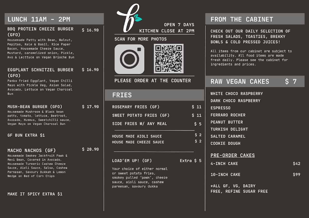 Menu, Blendlove