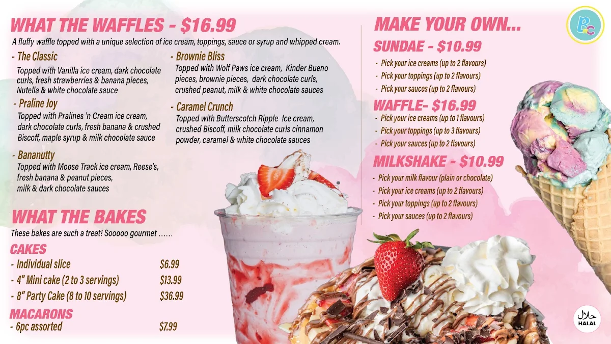 Menu, Buns N Cones Desserts - Scarborough