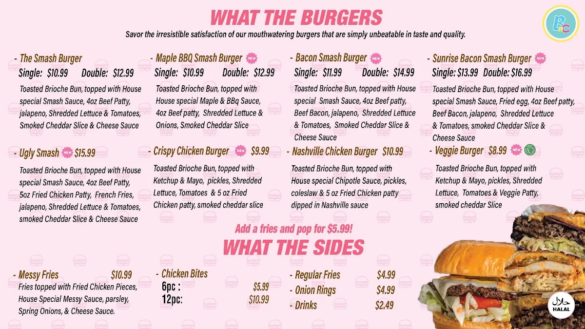 Menu, Buns N Cones Desserts - Scarborough