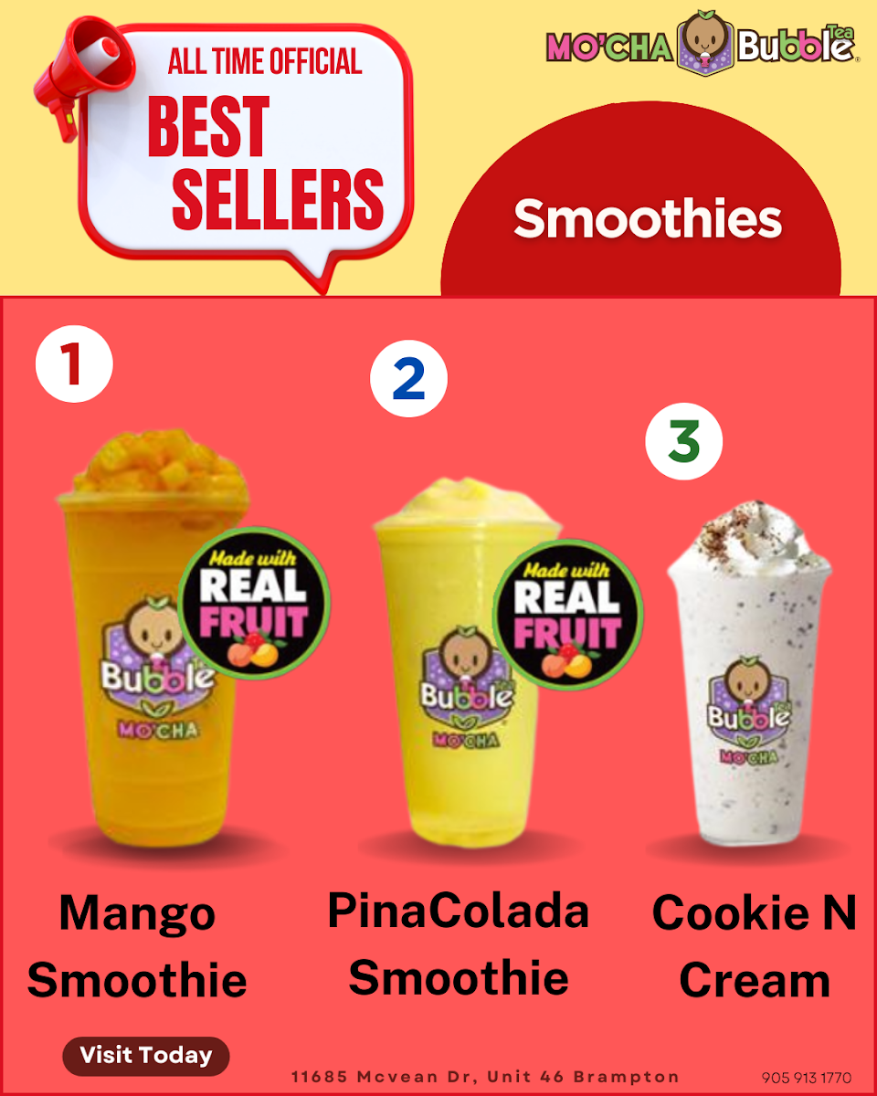 Menu, Mo'Cha Bubble Tea - McVean