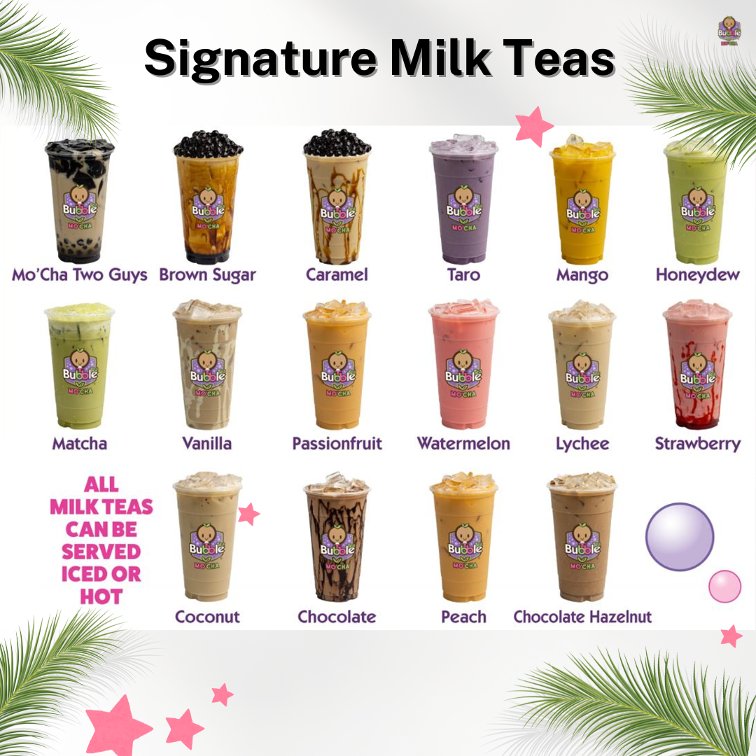 Menu, Mo'Cha Bubble Tea - McVean