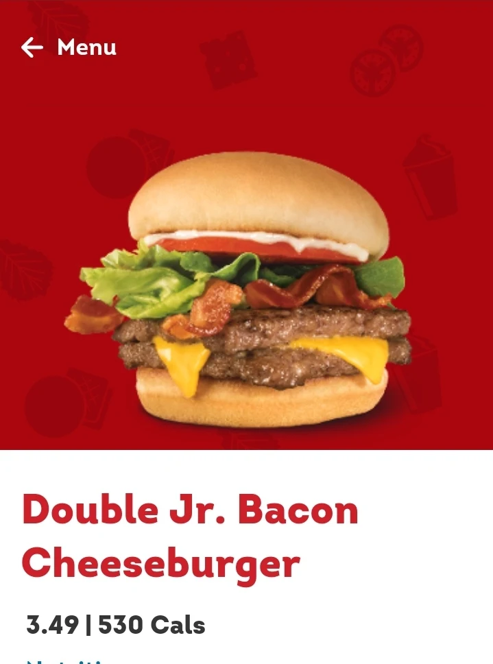 Menu, Wendy's