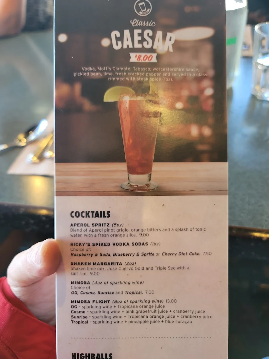 Menu, Ricky's All Day Grill - Walnut Grove