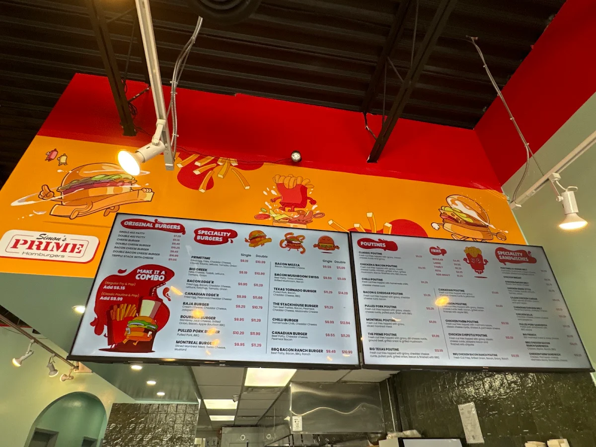 Menu, Simon’s Prime Hamburger