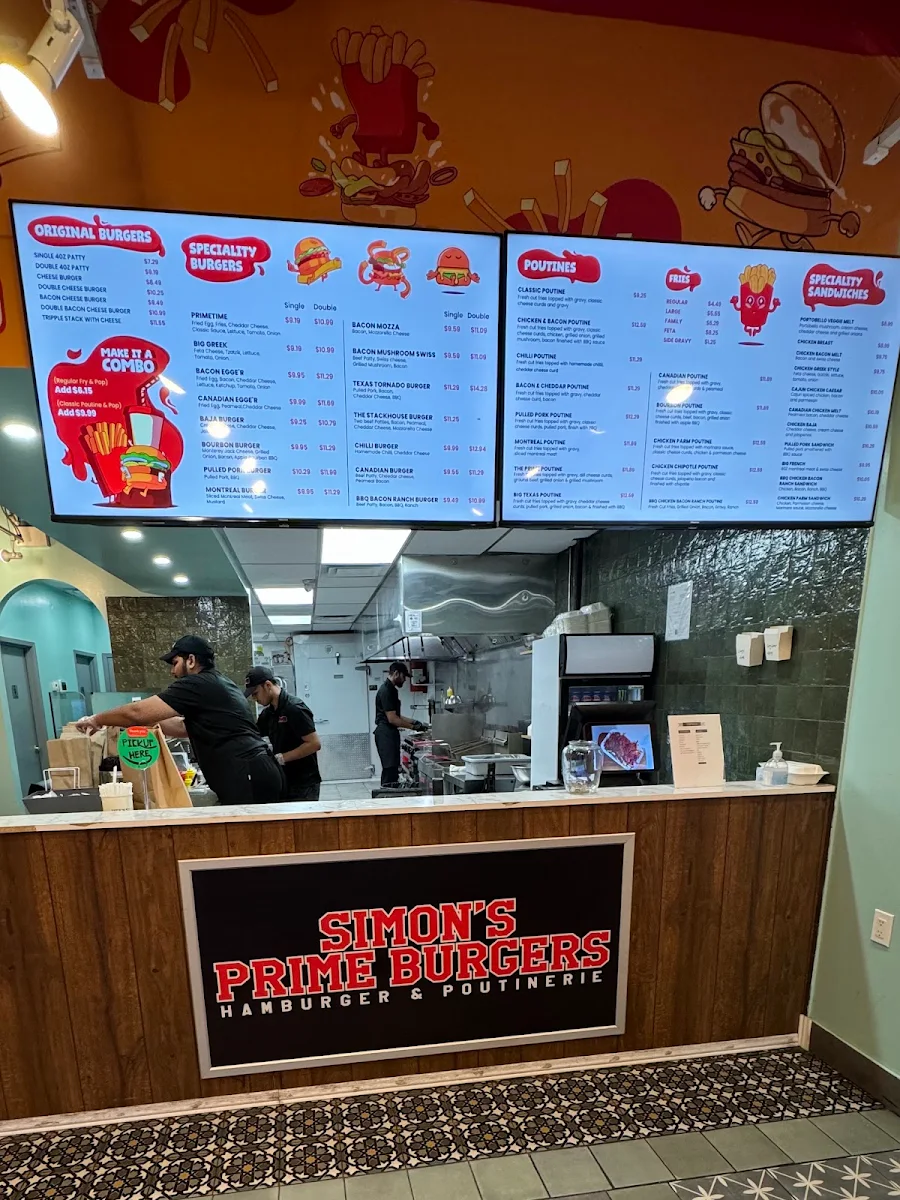 Menu, Simon’s Prime Hamburger