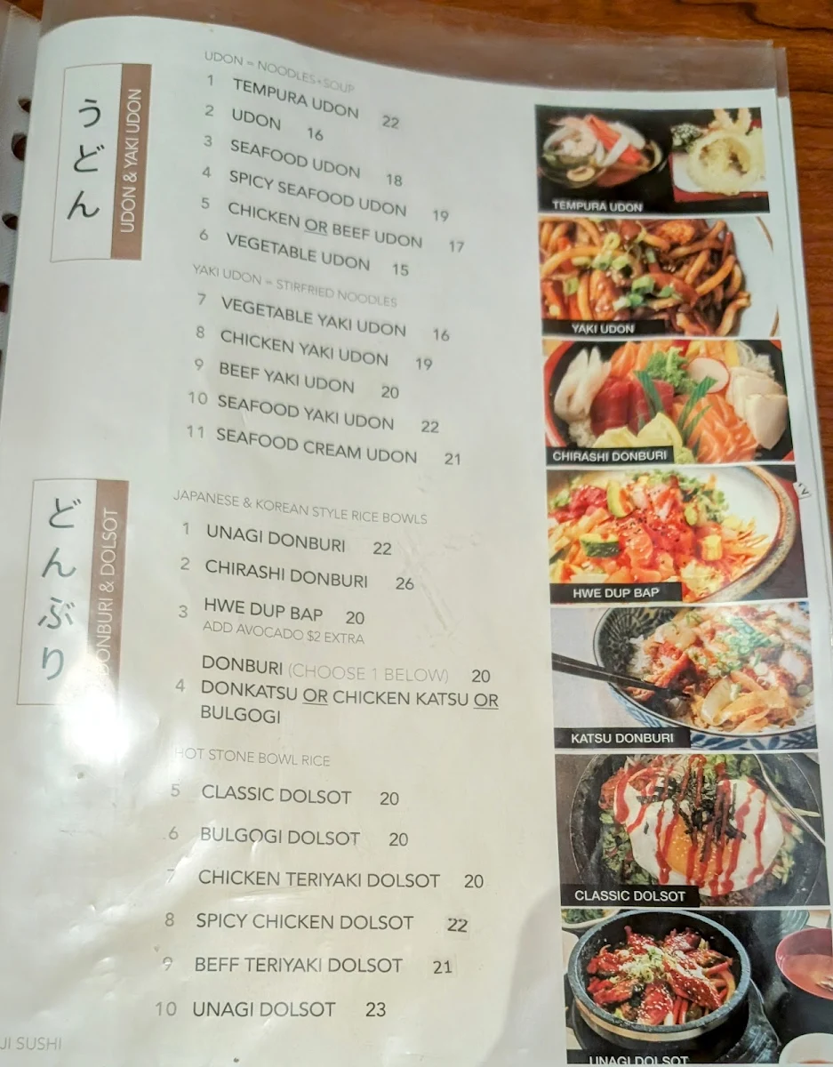 Menu, Oyaji Sushi (à la carte)