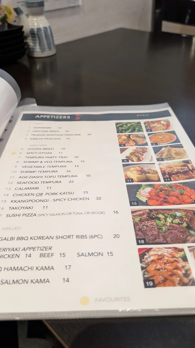 Menu, Oyaji Sushi (à la carte)