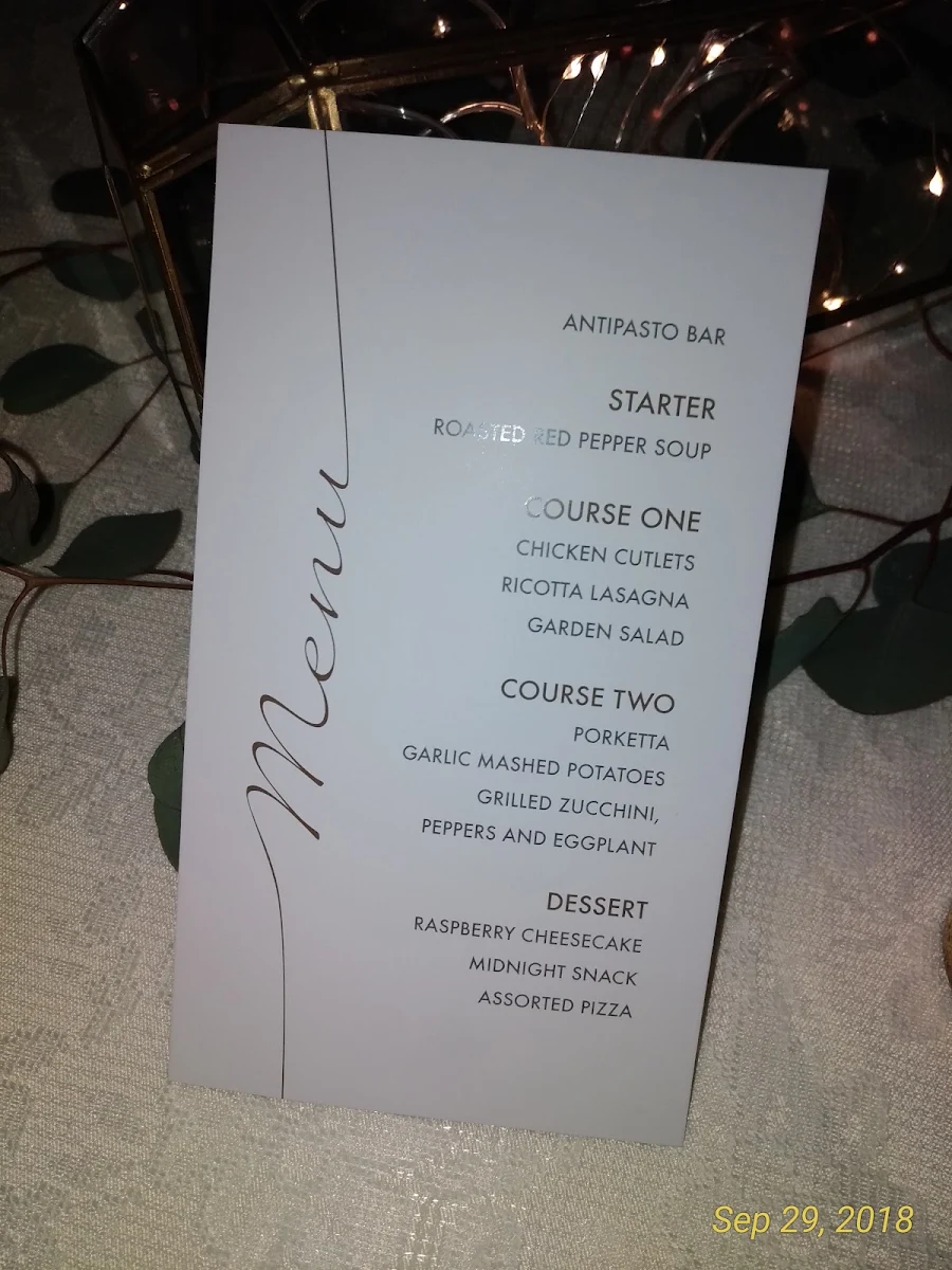 Menu, The Grand Gardens