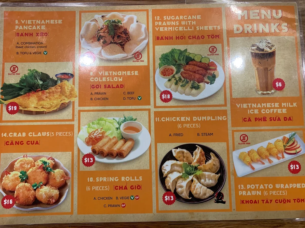 Menu, Mrs Pho House Seymour