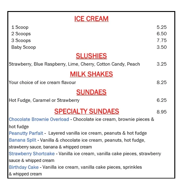 Menu, Gateway Restaurant and Bakery