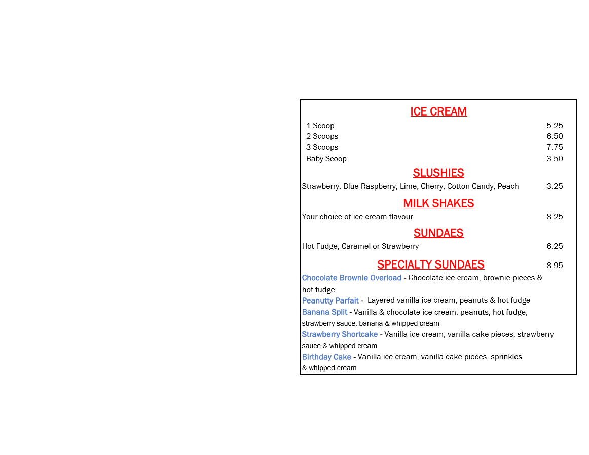 Menu, Gateway Restaurant and Bakery