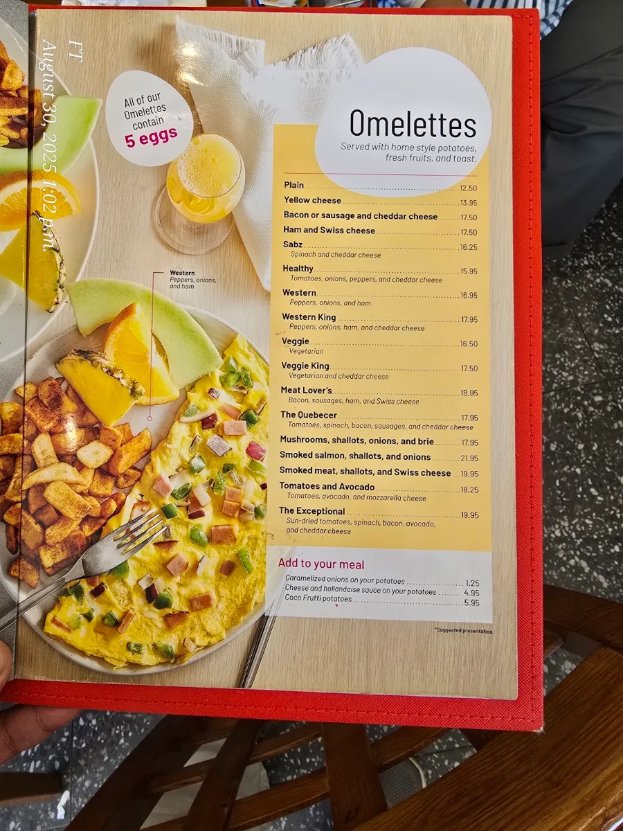 Menu, Coco Frutti Belleville