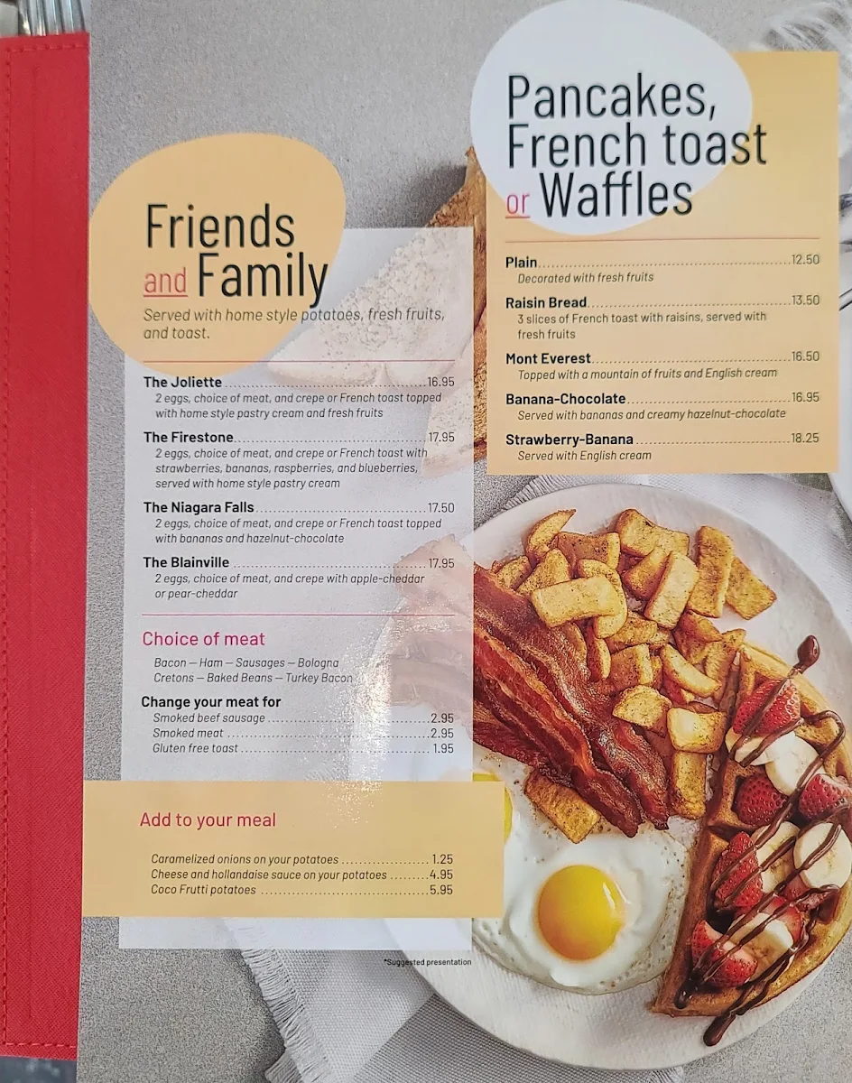 Menu, Coco Frutti Belleville