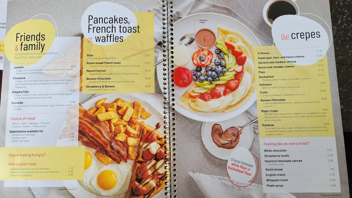 Menu, Coco Frutti Belleville