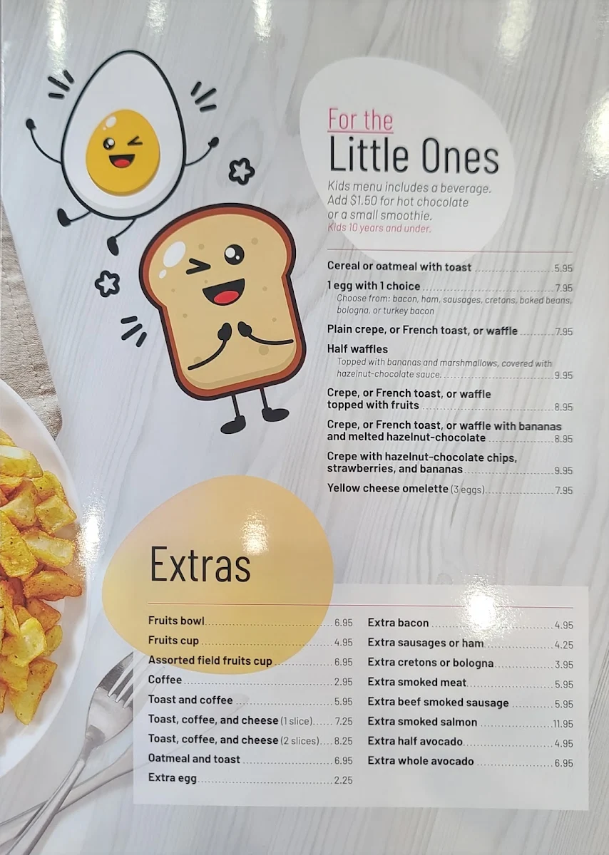 Menu, Coco Frutti Belleville