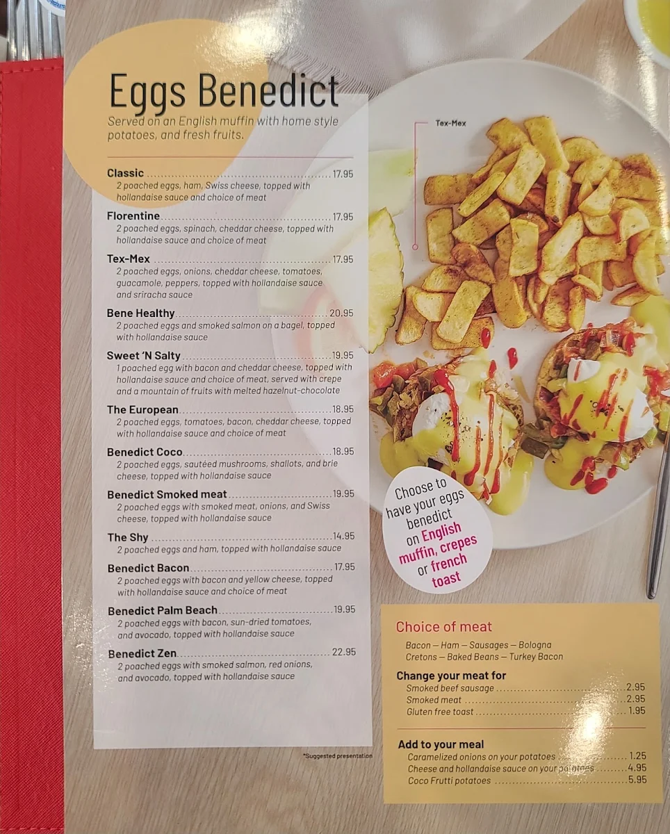 Menu, Coco Frutti Belleville