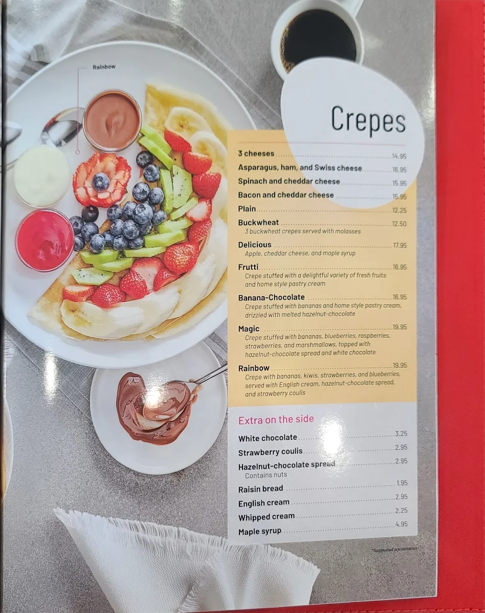 Menu, Coco Frutti Belleville