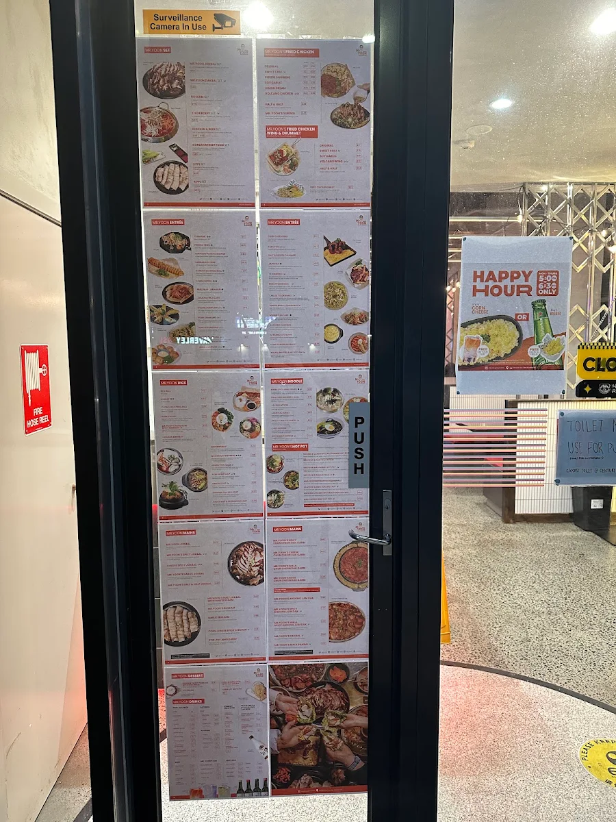 Menu, Mr Yoon Glenwaverley