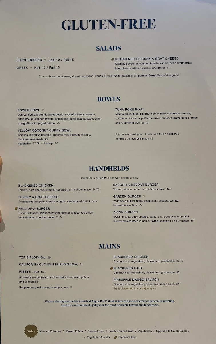 Menu, Turtle Jack's Niagara Falls