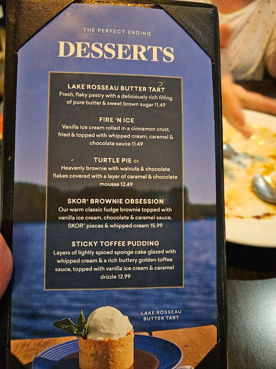 Menu, Turtle Jack's Niagara Falls
