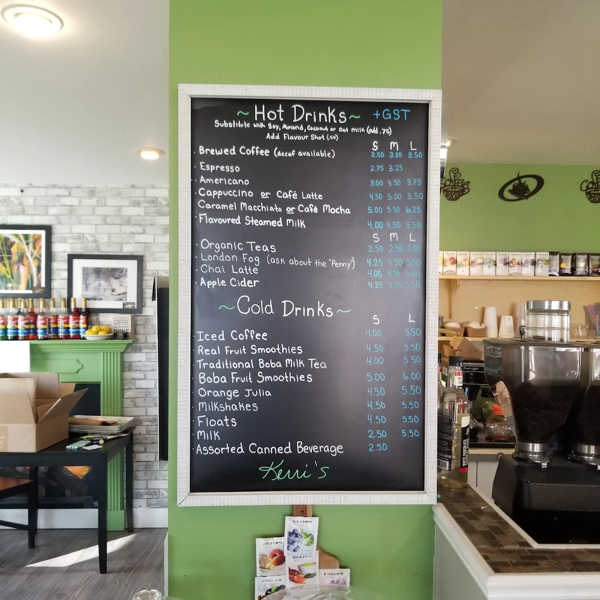 Menu, Kerri's Cafe and Bakery Inc.