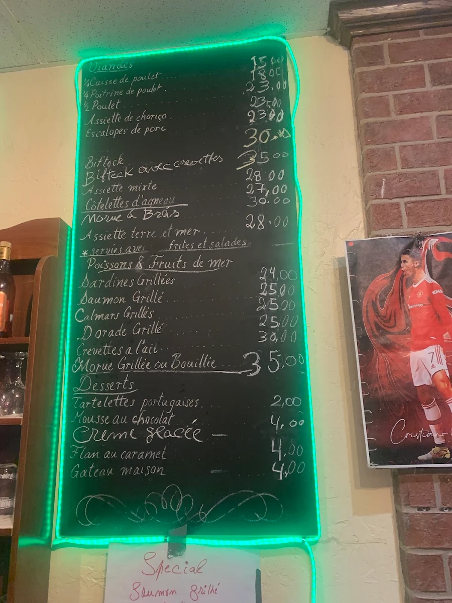Menu, Restaurant Luso