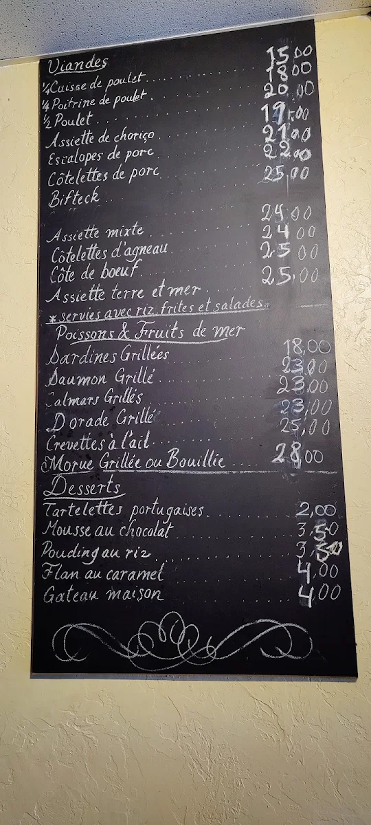 Menu, Restaurant Luso