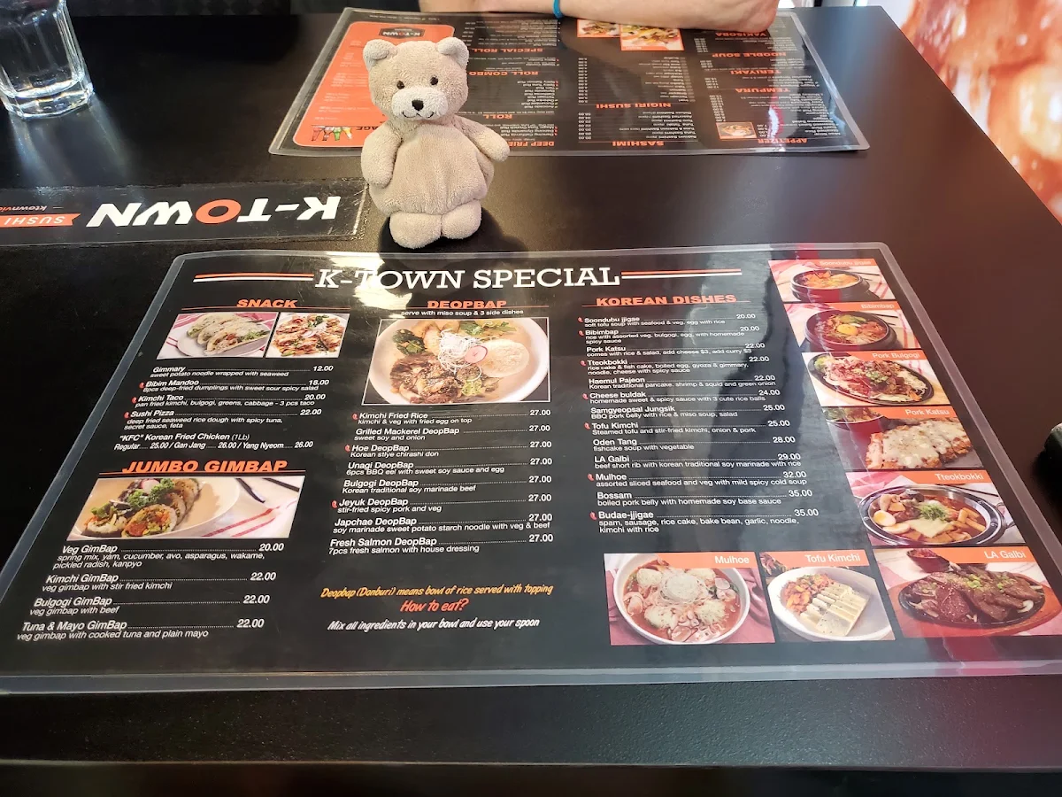 Menu, K-Town Sushi & Grill