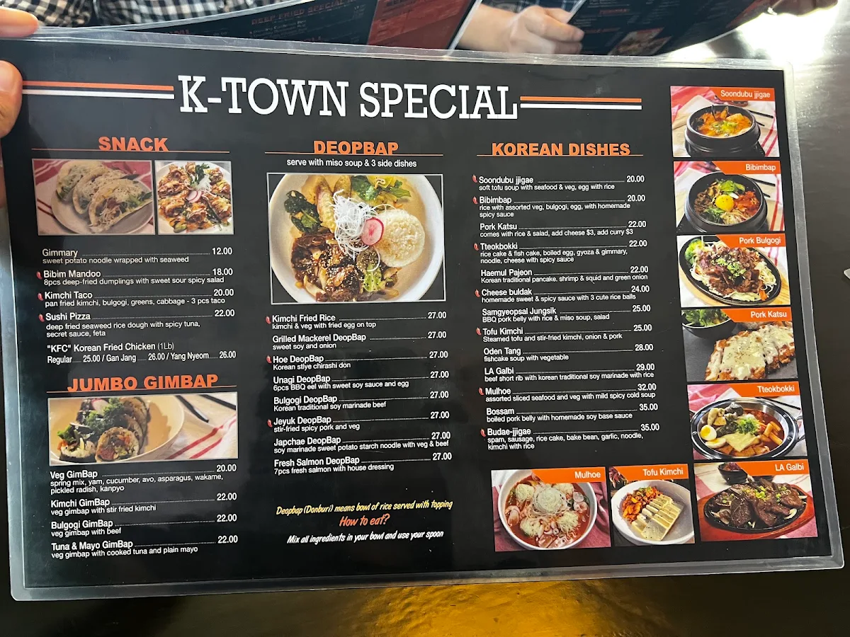 Menu, K-Town Sushi & Grill