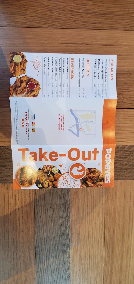 Menu, Popeyes Louisiana Kitchen