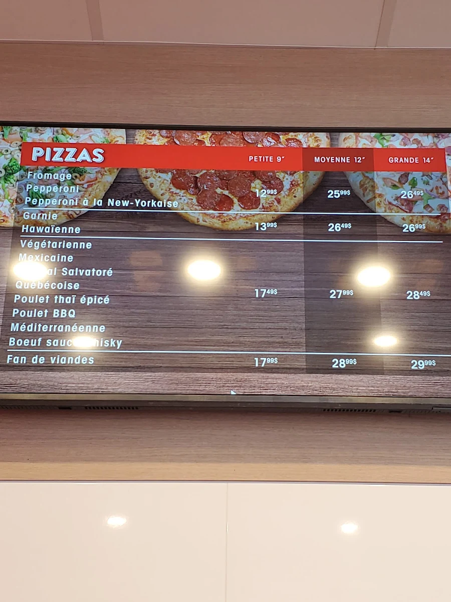 Menu, Pizza Salvatoré