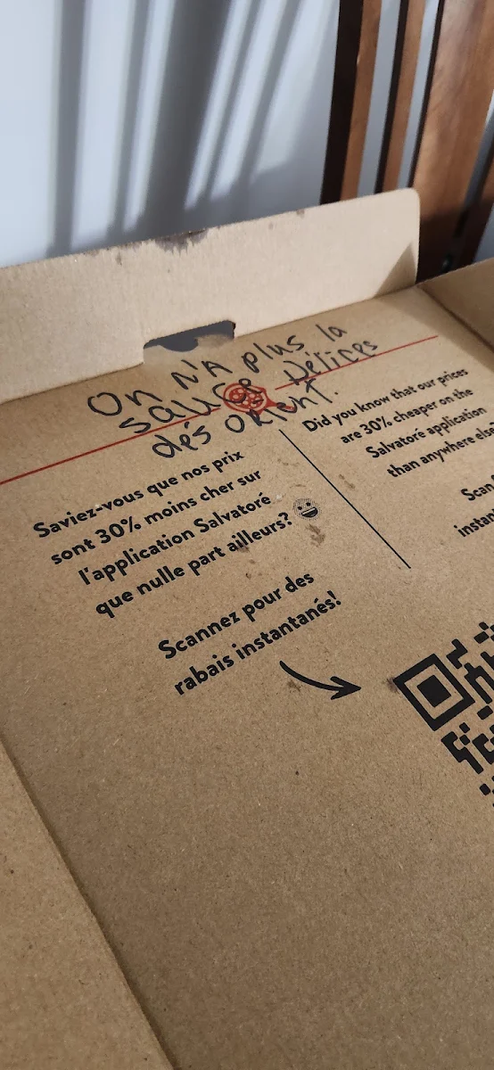 Menu, Pizza Salvatoré