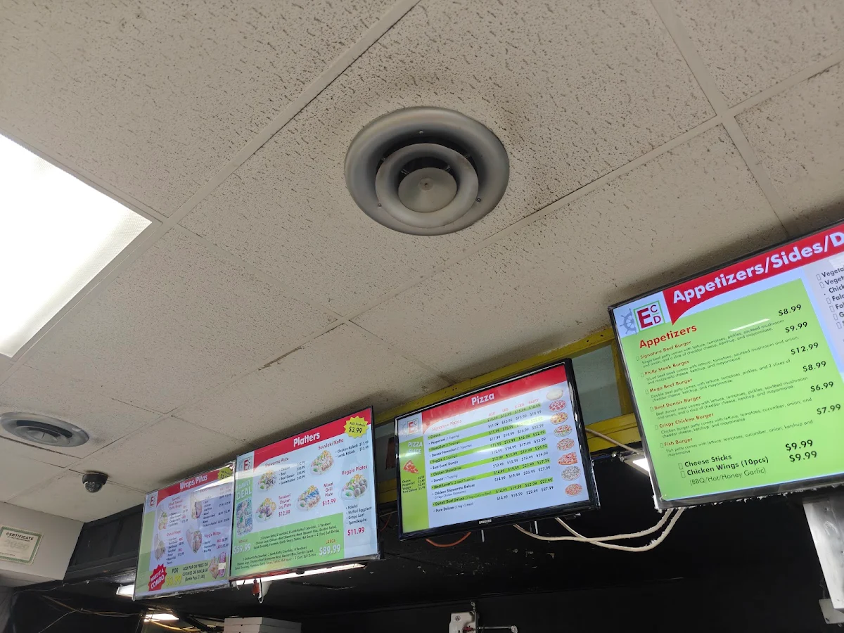 Menu, East Coast Donair