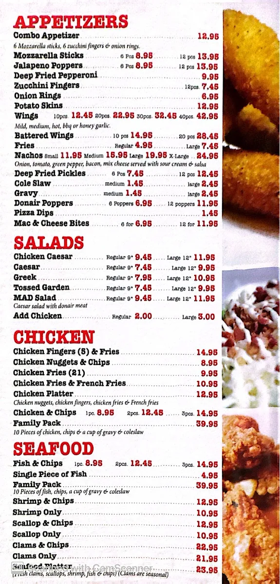 Menu, Randy's Pizza - Kearney Lake