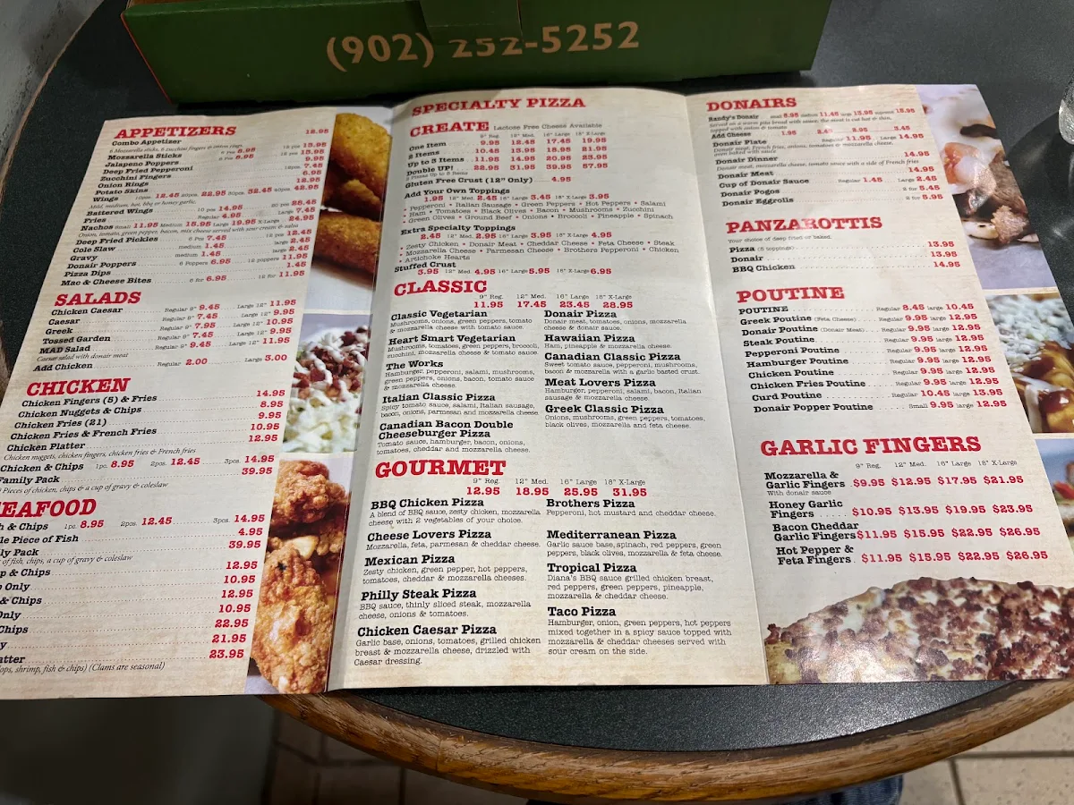 Menu, Randy's Pizza - Kearney Lake