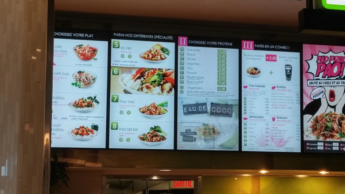 Menu, Thai Express Restaurant Sherbrooke