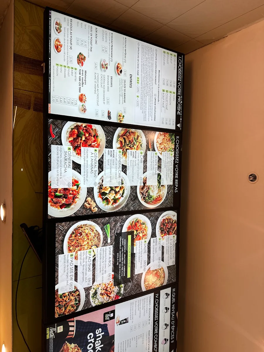 Menu, Thai Express Restaurant Sherbrooke