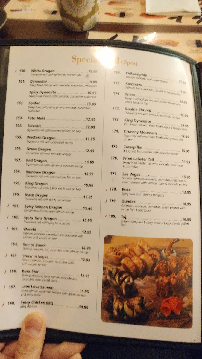 Menu, Toji Sushi
