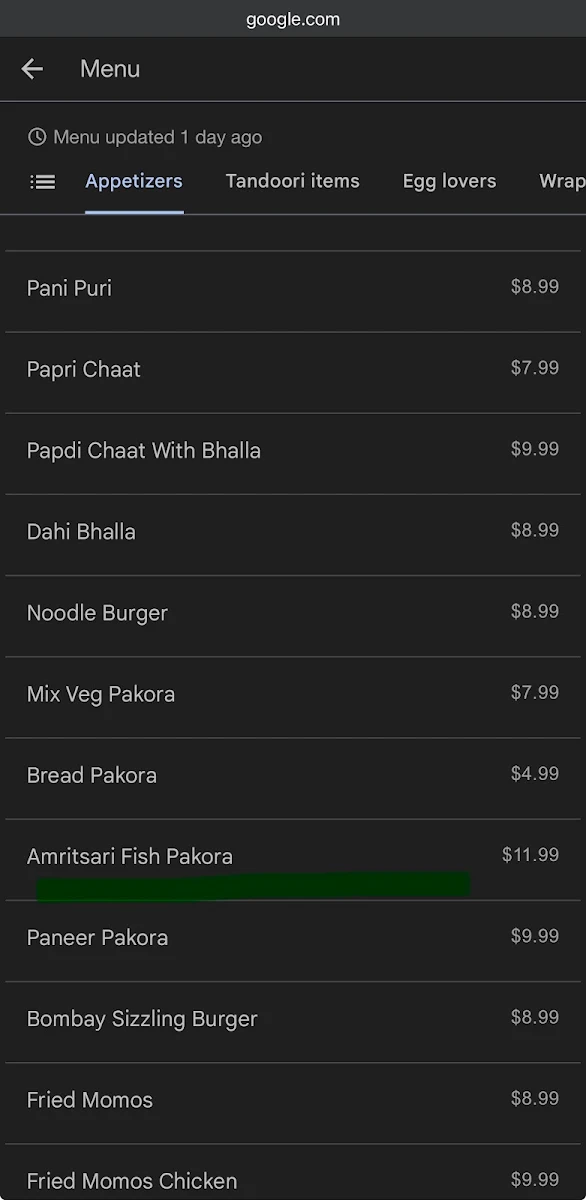 Menu, Laung Laachi - Best Indian restaurant
