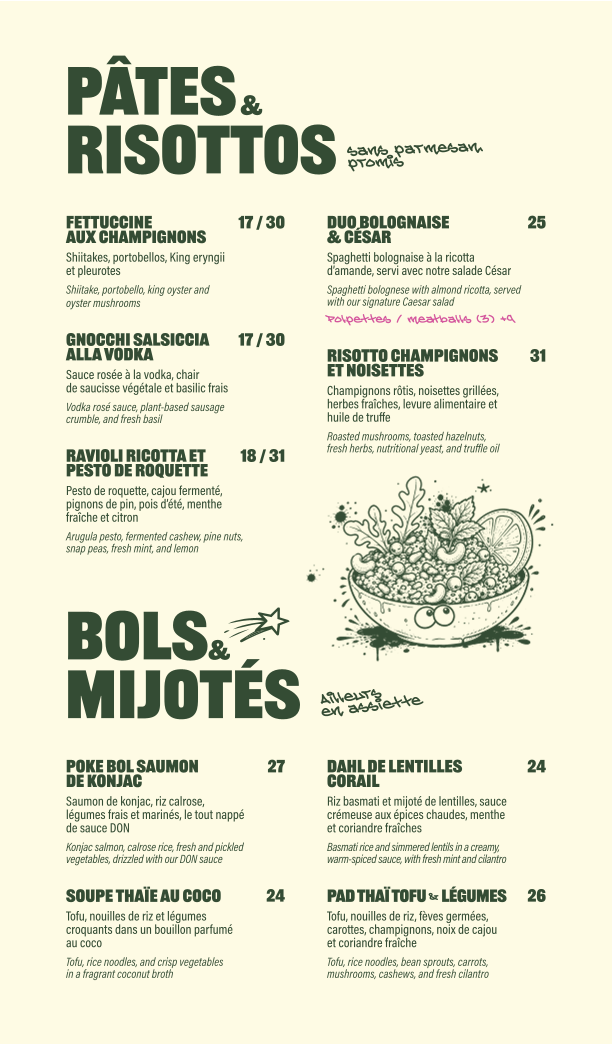 Menu, Le Don Restaurant