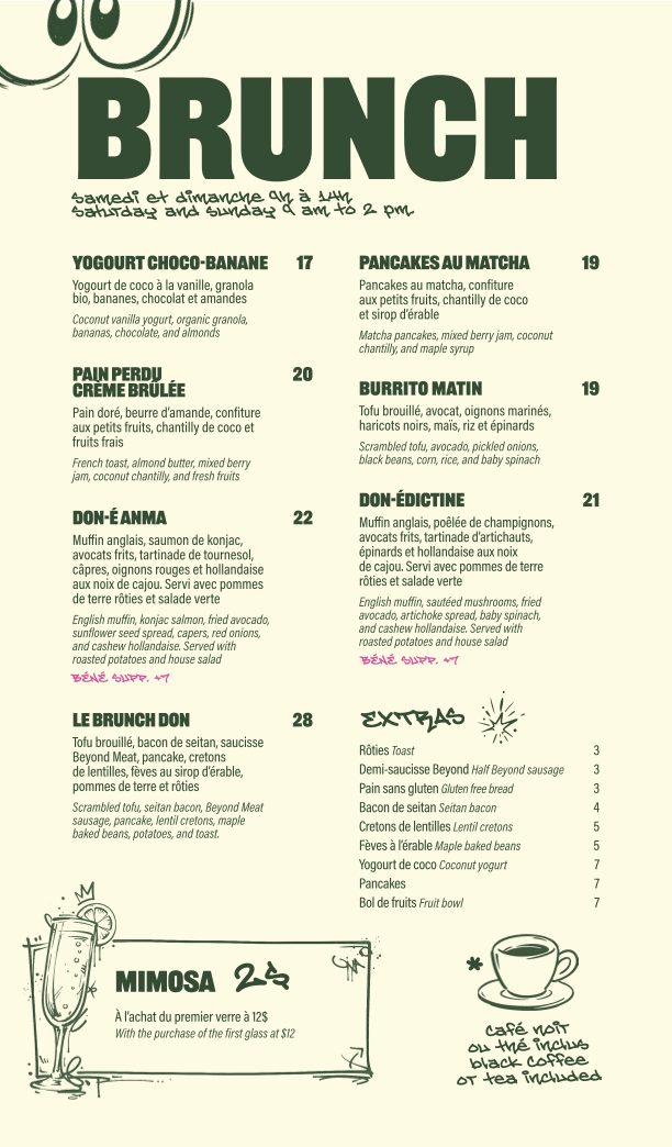 Menu, Le Don Restaurant