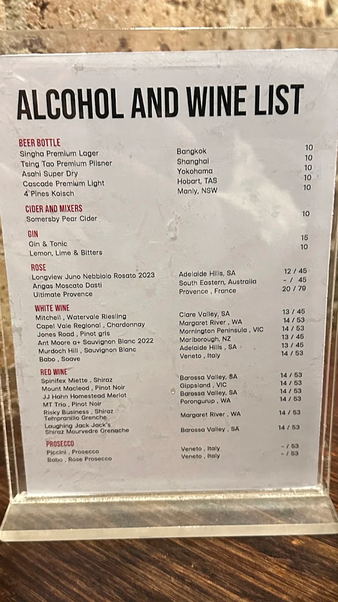 Menu, Chat Thai