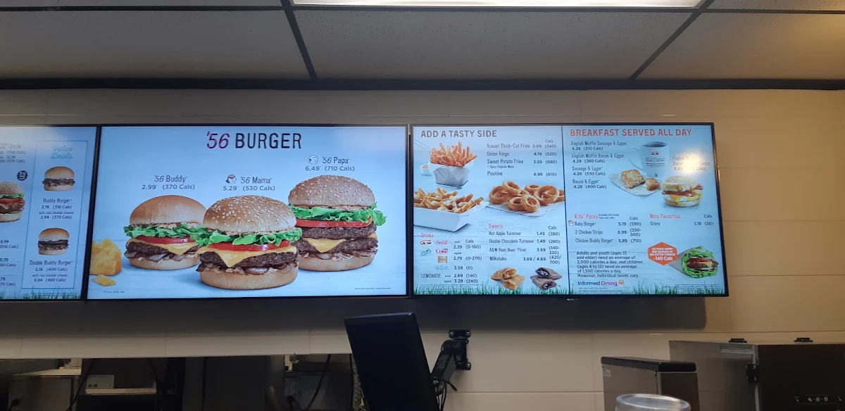 Menu, A&W Canada