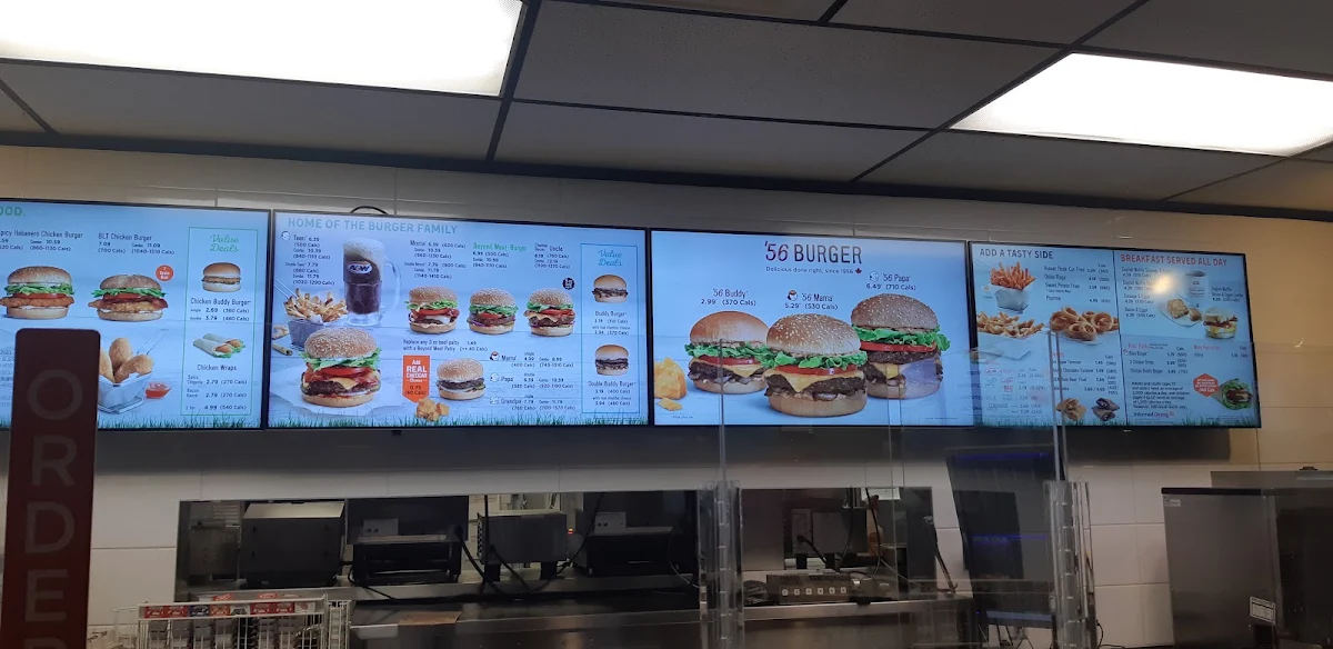 Menu, A&W Canada