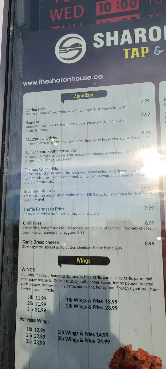 Menu, Sharon House Tap & Kitchen