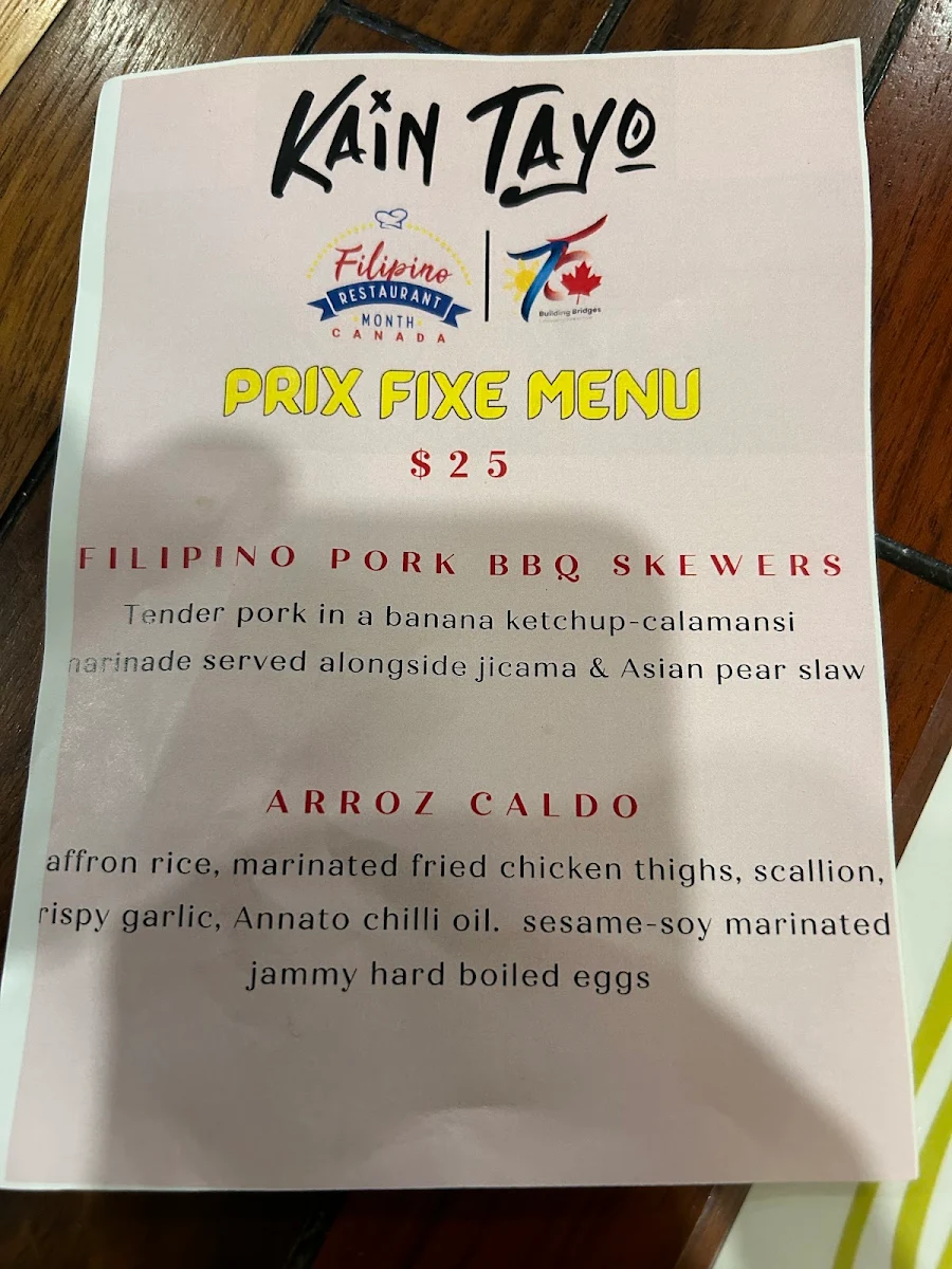 Menu, KAIN TAYO