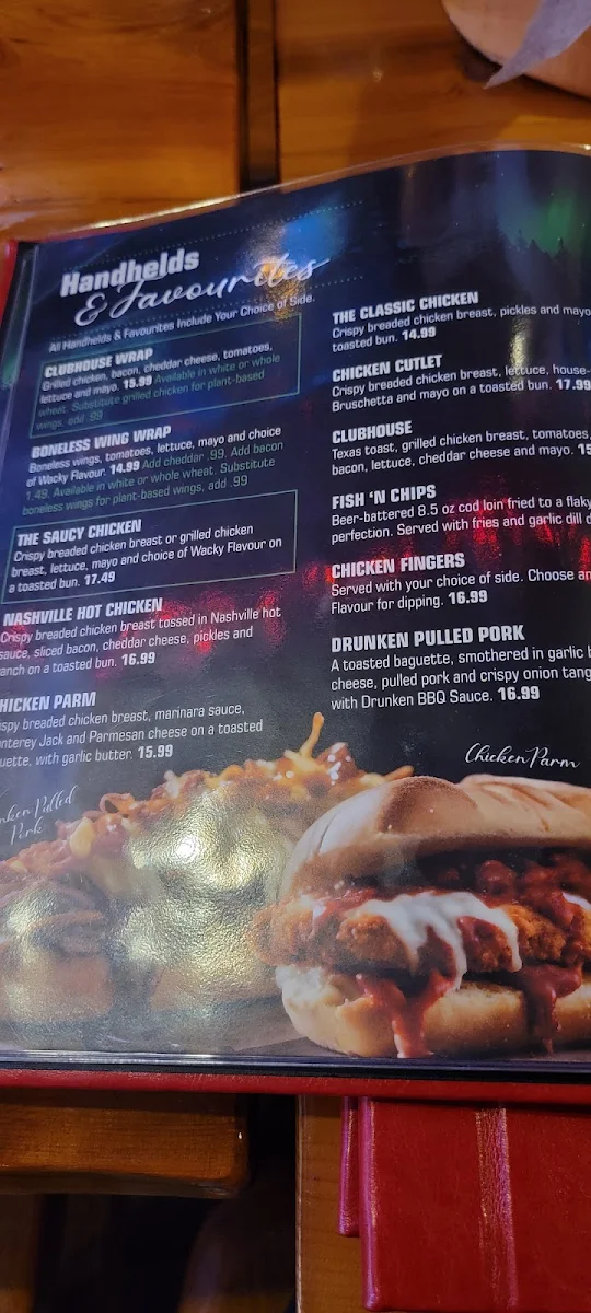 Menu, Wacky’s