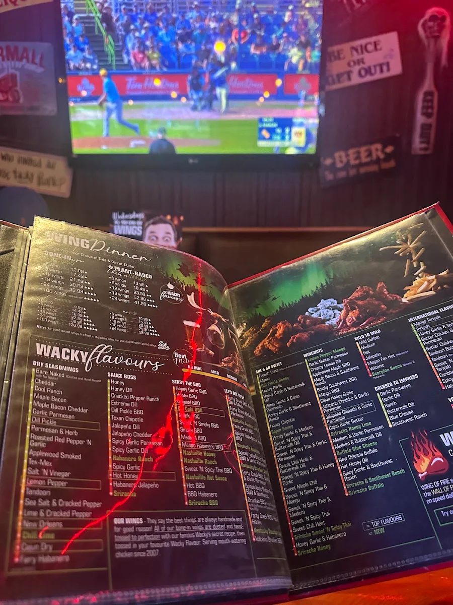 Menu, Wacky’s